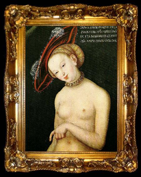 framed  CRANACH, Lucas the Younger woman with a hat, ta009-2